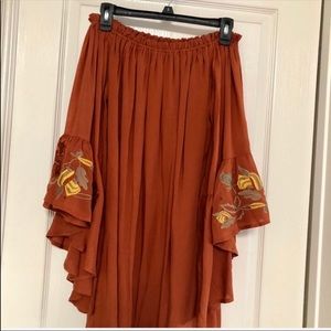 Off shoulder bell sleeves dress